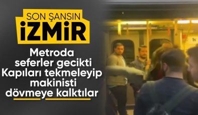 İzmir’de metro arızalanınca ortalık karıştı: Kavga çıktı, kapıları tekmelediler
