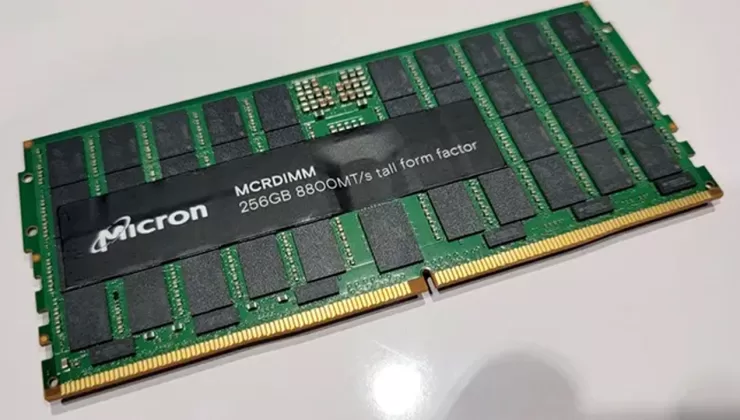Tek bir 256 GB DDR5 bellek modülü işte böyle görünüyor