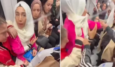 Ümraniye metrosunda kadın yolcular kavga etti! Yüzüne tokat atıp hakaretler savurdu