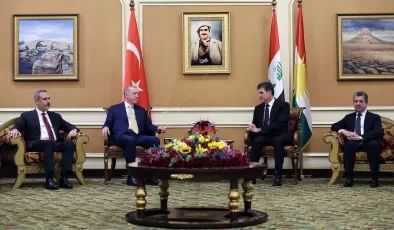 Cumhurbaşkanı Erdoğan, Neçirvan Barzani ve Mesrur Barzani ile görüştü