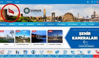 Diyarbakır Büyükşehir Belediyesi’nin internet sitesinden Türk bayrağı kaldırıldı