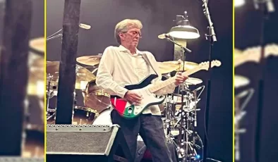 Gazzeli çocuklara desteğiyle bilinen Eric Clapton Filistin’i gitarında sergiledi