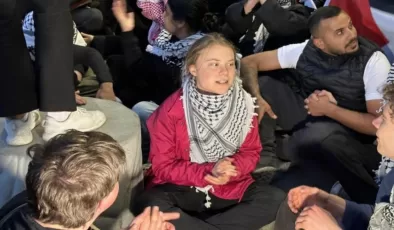 İklim aktivisti Greta Thunberg’dan Eurovision finali öncesi Filistin’e destek! Gözaltına alındı