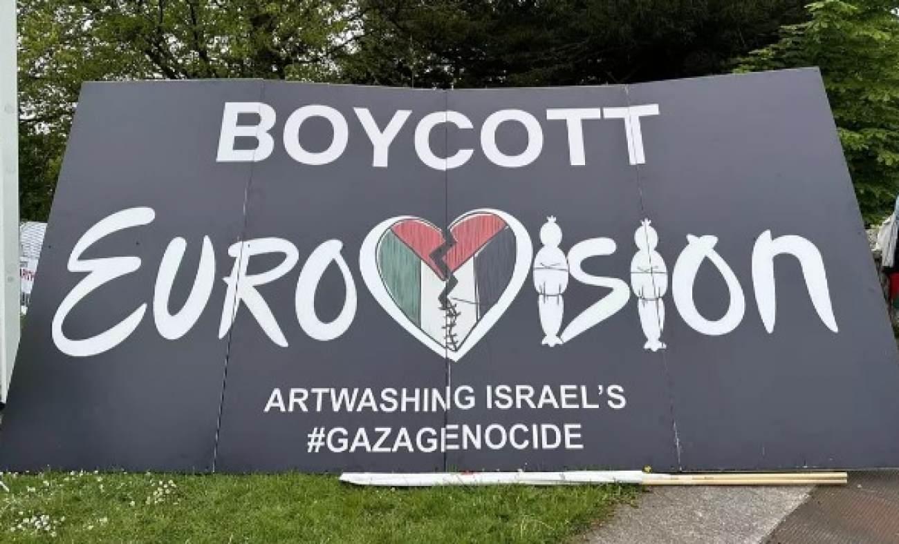 irlandani baskenti dublinde israilin eurovisiona katilmasini boykot protestosu duzenlendi 0