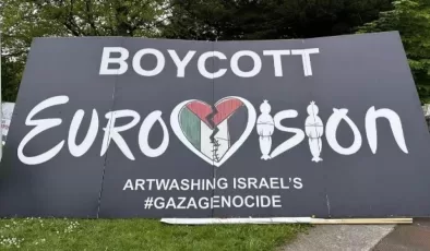 İrlanda’nı başkenti Dublin’de İsrail’in Eurovision’a katılmasını boykot protestosu düzenlendi
