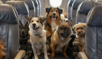 Köpekler köpek olalı, böylesine lüks bir havayolu deneyimi yaşamadı