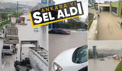 Ankara’yı yine sağanak vurdu: Yollar göle döndü