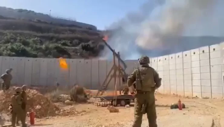 İsrail askerleri Lübnan sınırında mancınıkla tarlaları ateşe verdi
