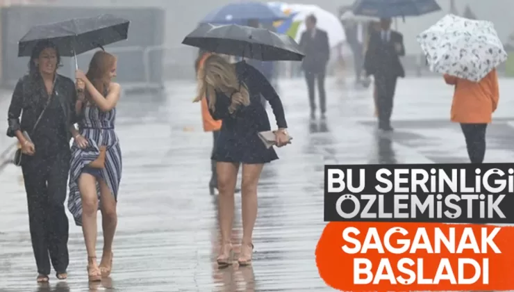 İstanbul’da beklenen kuvvetli sağanak yağış  geldi