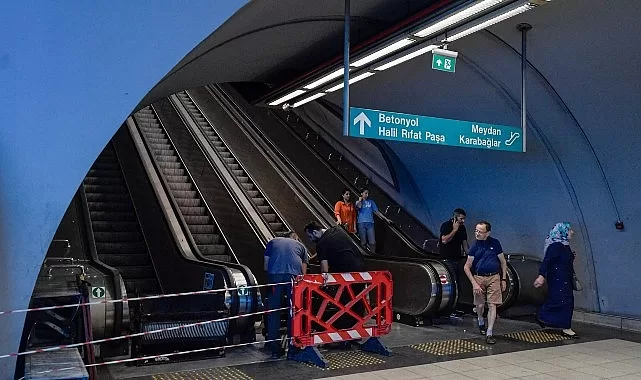 İzmir Büyükşehir’den Üçyol Metro İstasyonu’ndaki yürüyen merdivenlere detaylı kontrol ve inceleme
